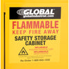 Global Industrial™ Flammable Liquid Cabinet, 30 Gallon Manual Close Double Door, 43