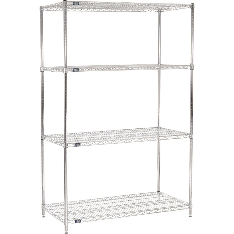 Nexel® Chrome Wire Shelving Starter - 48"W x 24"D x 74"H