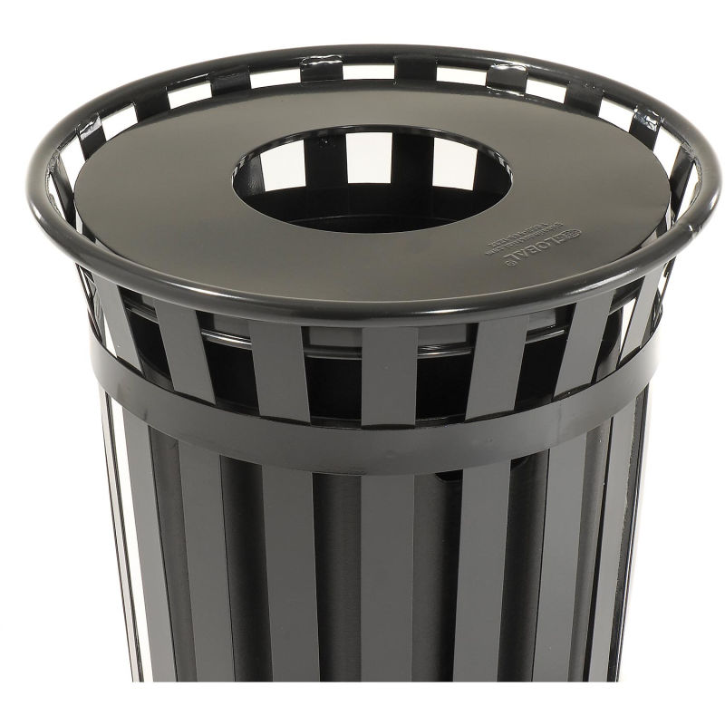 Global Industrial™ Outdoor Metal Waste Receptacle - 36 Gallon Black