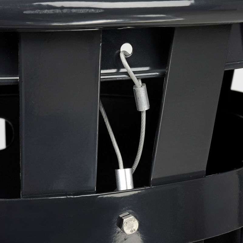 Global Industrial™ Outdoor Metal Waste Receptacle - 36 Gallon Black