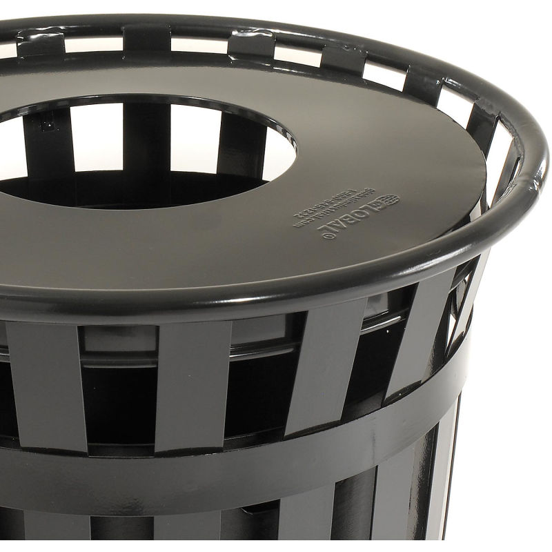 Global Industrial™ Outdoor Metal Waste Receptacle - 36 Gallon Black