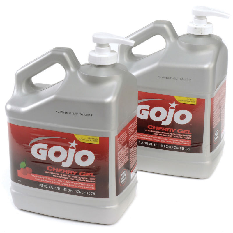GOJO Cherry Gel 1 Gallon Pump Bottle - 2 Bottles/Case 2358-02