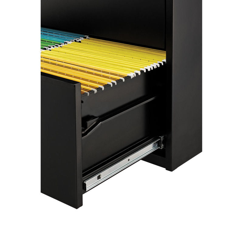 Interion® 36" Premium Lateral File Cabinet 4 Drawer Black