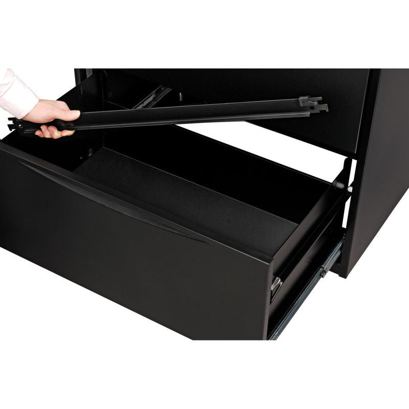 Interion® 36" Premium Lateral File Cabinet 4 Drawer Black