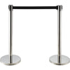 Global Industrial™ Crowd Control Stanchion, 39H SS Post, 6-12' Black Retractable Belt