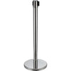 Global Industrial™ Crowd Control Stanchion, 39H SS Post, 6-12' Black Retractable Belt