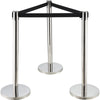 Global Industrial™ Crowd Control Stanchion, 39H SS Post, 6-12' Black Retractable Belt