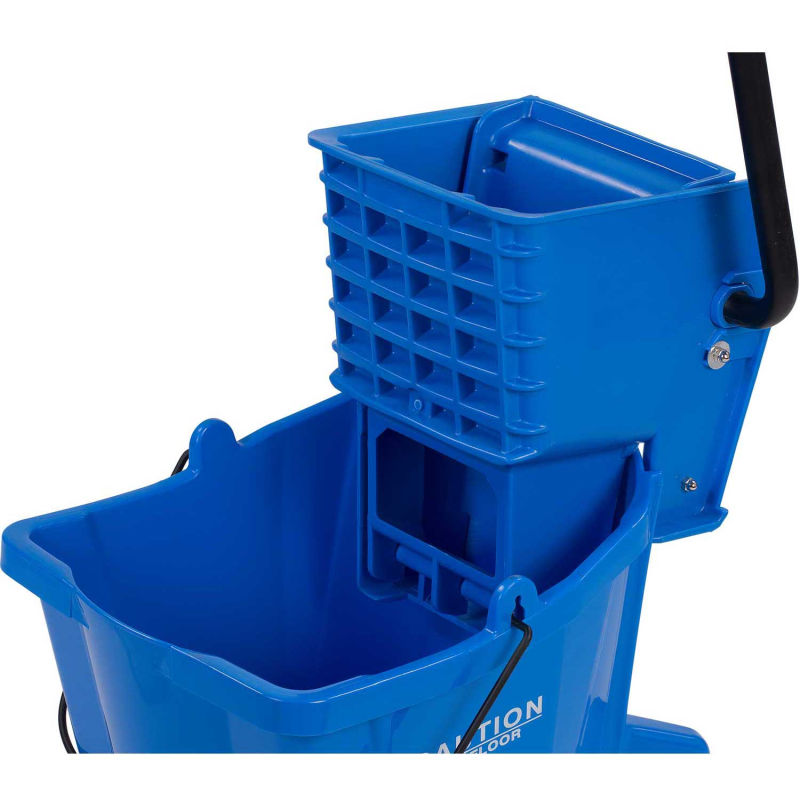 Carlisle Commercial Mop Bucket with Side-Press Wringer 26 Quart, Blue - 3690814
