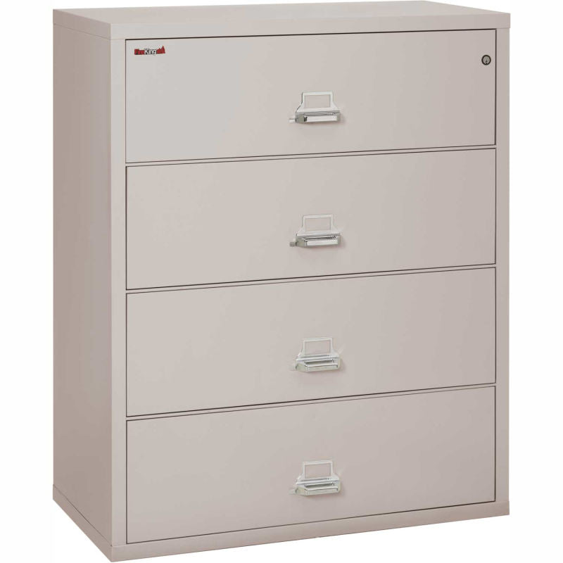 Fireking Fireproof 4 Drawer Lateral File Cabinet Letter-Legal Size 44-1/2"W x 22"D x 53"H - Lt Gray