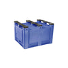 Decade M40SBL3 Pallet Container Solid Wall 48x40x31 Short Side Runners Blue 1500 Lb Capacity