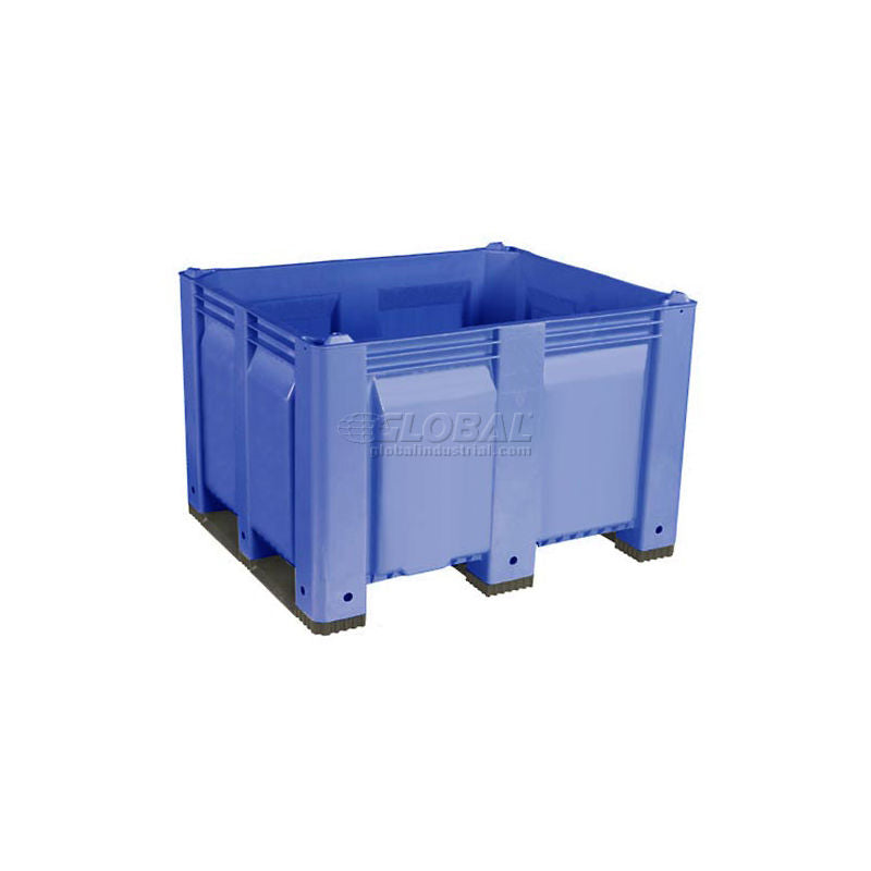 Decade M40SBL3 Pallet Container Solid Wall 48x40x31 Short Side Runners Blue 1500 Lb Capacity