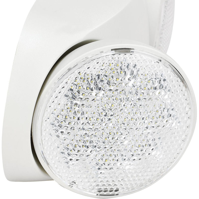 Global Industrial™ 2 Head Round LED Emergency Light w/ Adjustable Optics, Ni-Cad Battery Backup