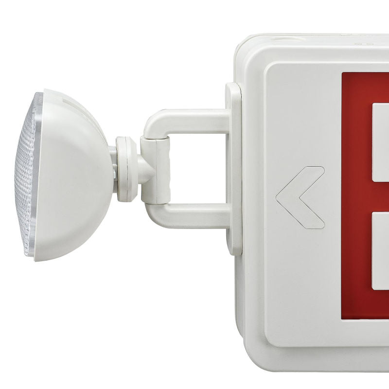 Global Industrial™ Combo LED Emergency Exit Sign, Red Letters, Ceiling & Wall Mount