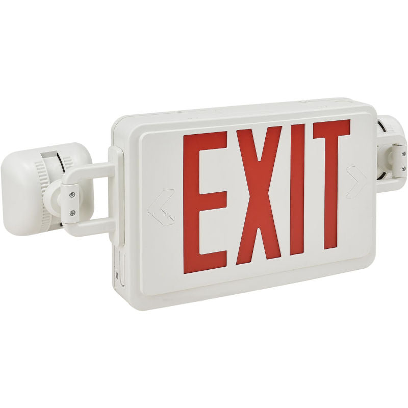 Global Industrial™ Combo LED Emergency Exit Sign, Red Letters, Ceiling & Wall Mount