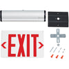 Global Industrial™ Surface Mount LED Edge Lit Exit Sign Red Letters Nickel-Cadmium Battery UL