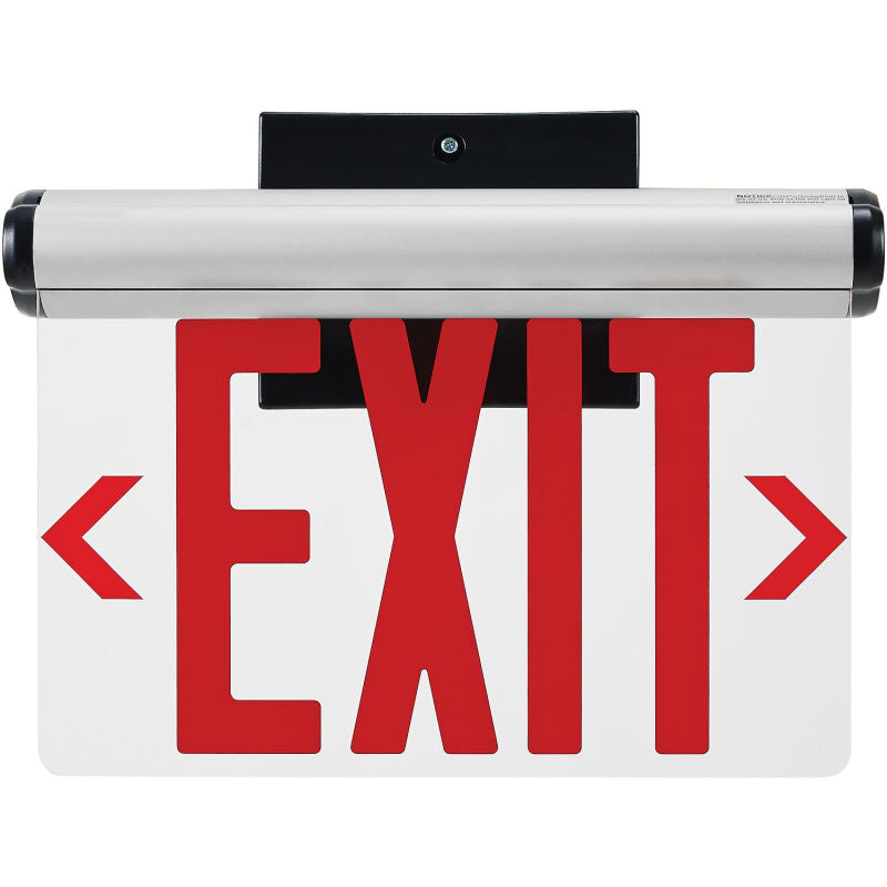 Global Industrial™ Surface Mount LED Edge Lit Exit Sign Red Letters Nickel-Cadmium Battery UL