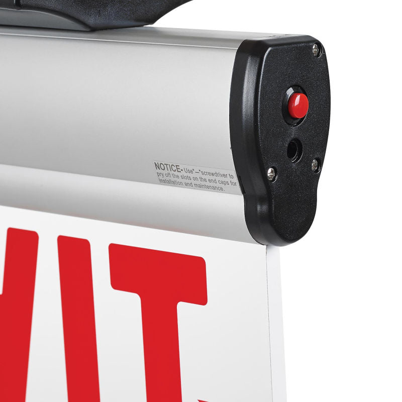 Global Industrial™ Surface Mount LED Edge Lit Exit Sign Red Letters Nickel-Cadmium Battery UL