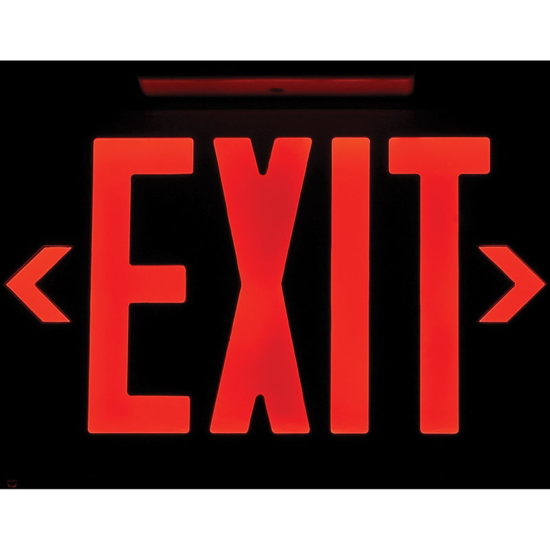 Global Industrial™ LED Exit Sign, Red Letters, Universal Mount, White, 1 or 2 Sides