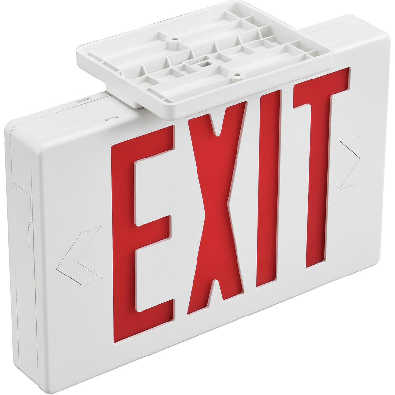 Global Industrial™ LED Exit Sign, Red Letters, Universal Mount, White, 1 or 2 Sides