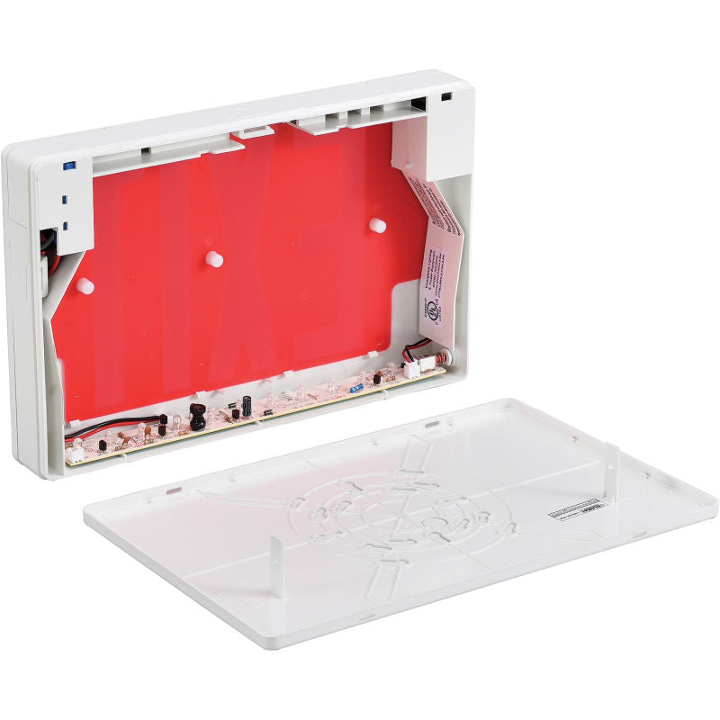 Global Industrial™ LED Exit Sign, Red Letters, Universal Mount, White, 1 or 2 Sides