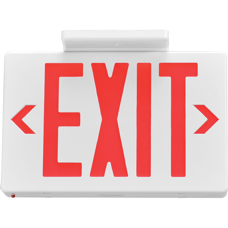 Global Industrial™ LED Exit Sign, Red Letters, Universal Mount, White, 1 or 2 Sides