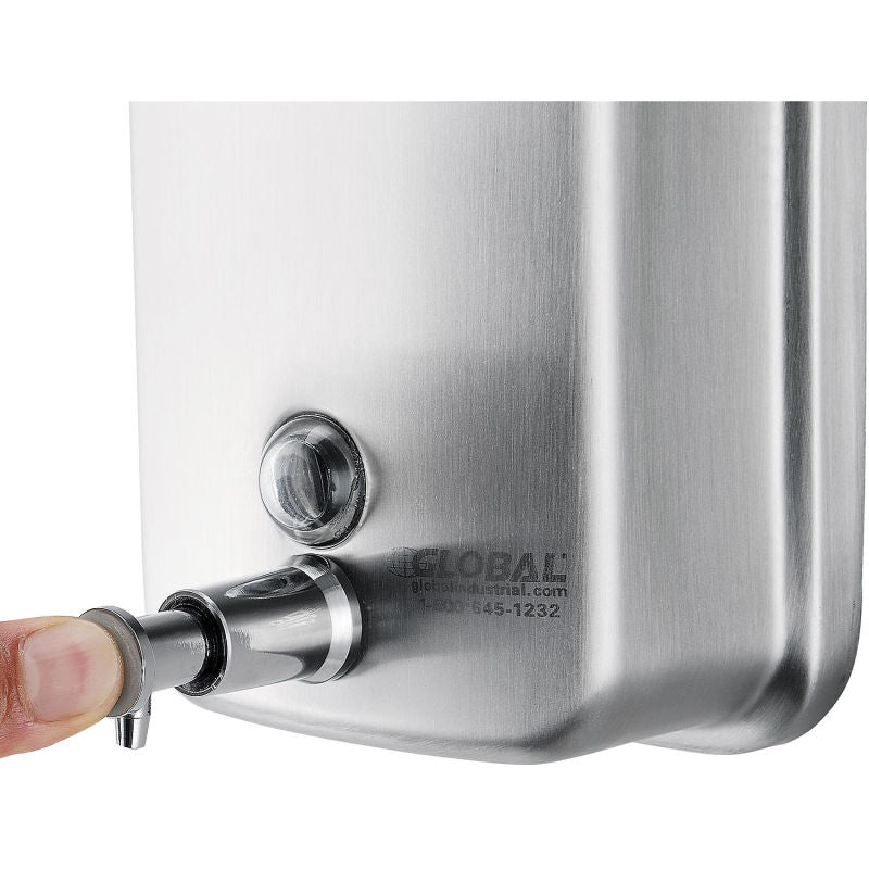 Global Industrial™ Stainless Steel Vertical Liquid Soap Dispenser - 1000 ml