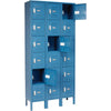 Global Industrial™ Locker Six Tier 12x12x12 18 Door Ready To Assemble Blue