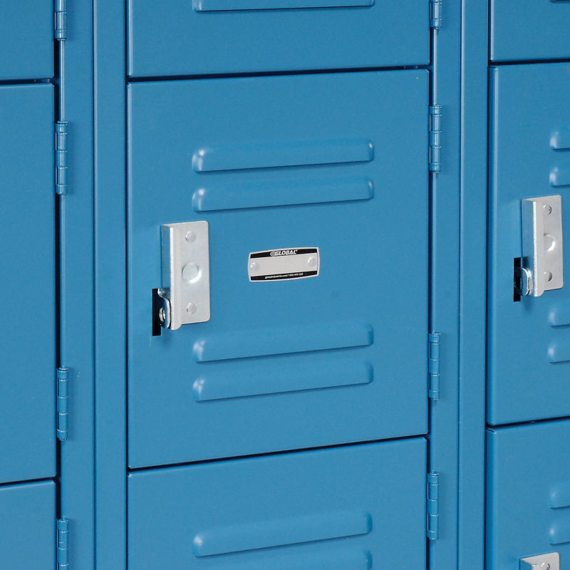 Global Industrial™ Locker Six Tier 12x12x12 18 Door Ready To Assemble Blue