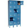 Global Industrial™ Locker Six Tier 12x12x12 18 Door Ready To Assemble Blue
