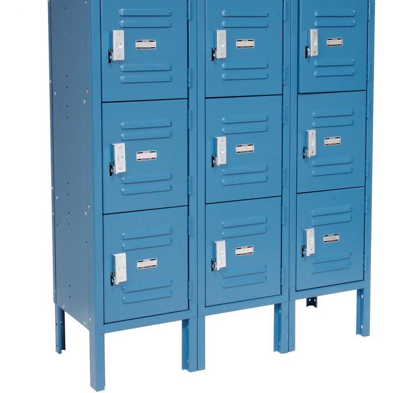 Global Industrial™ Locker Six Tier 12x12x12 18 Door Ready To Assemble Blue