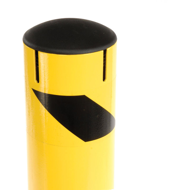 Global Industrial™ Steel Bollard Removable Plastic Cap & Chain Slot, Existing Concrete 42x5-1/2