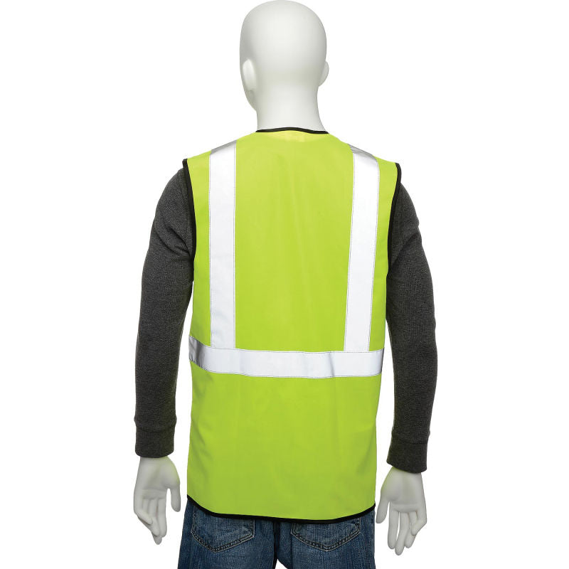 Global Industrial Class 2 Hi-Vis Safety Vest, 2" Reflective Strips, Solid, Lime, Size 2XL/3XL