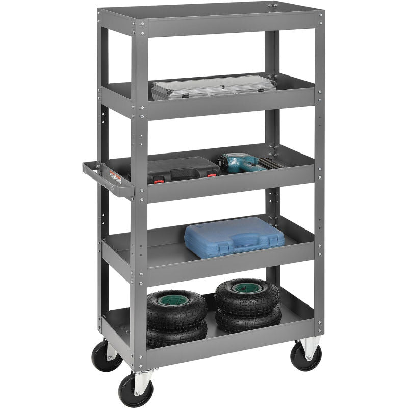 Global Industrial™ Multi-Level Steel Shelf Truck with 5 Shelves 30 x 16 800 Lb. Capacity