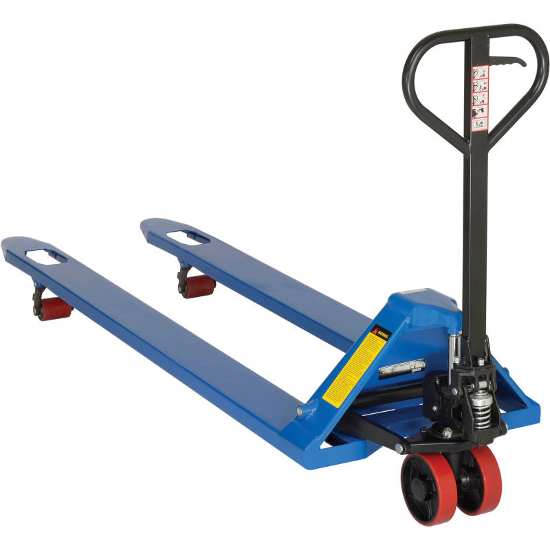 Global Industrial™ Premium Extra-Long Fork Pallet Jack Truck 27 x 78 Forks 4400 Lb. Capacity