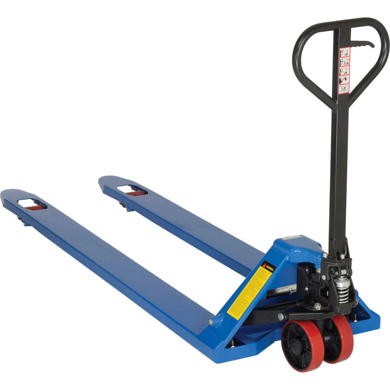 Global Industrial™ Premium Extra-Long Fork Pallet Jack Truck 27 x 78 Forks 4400 Lb. Capacity