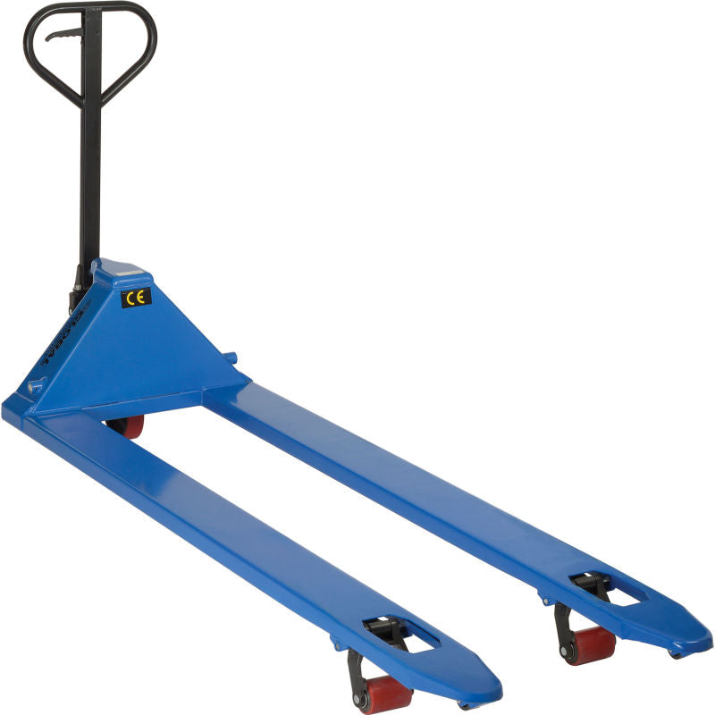Global Industrial™ Premium Extra-Long Fork Pallet Jack Truck 27 x 78 Forks 4400 Lb. Capacity
