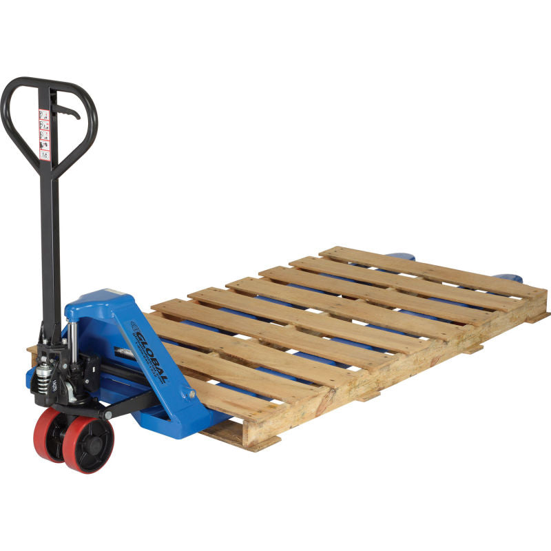 Global Industrial™ Premium Extra-Long Fork Pallet Jack Truck 27 x 78 Forks 4400 Lb. Capacity
