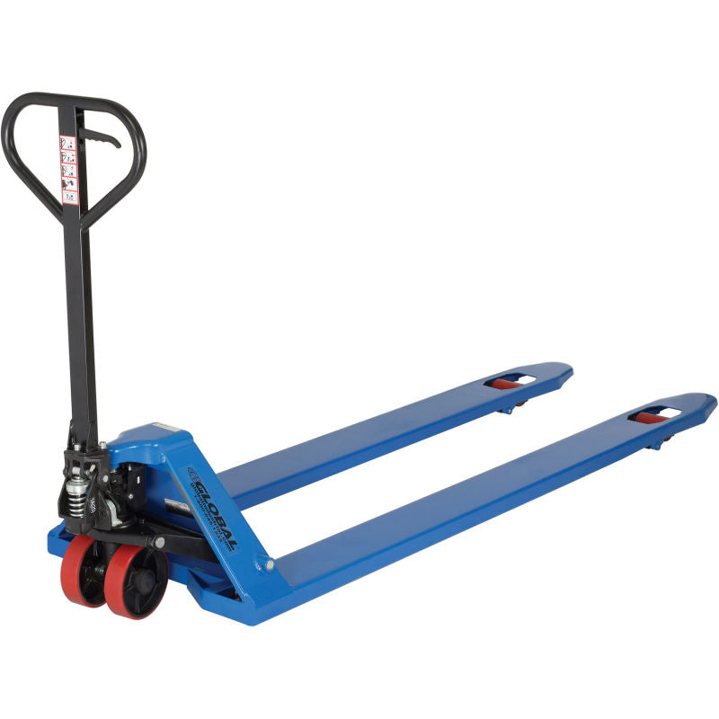 Global Industrial™ Premium Extra-Long Fork Pallet Jack Truck 27 x 78 Forks 4400 Lb. Capacity
