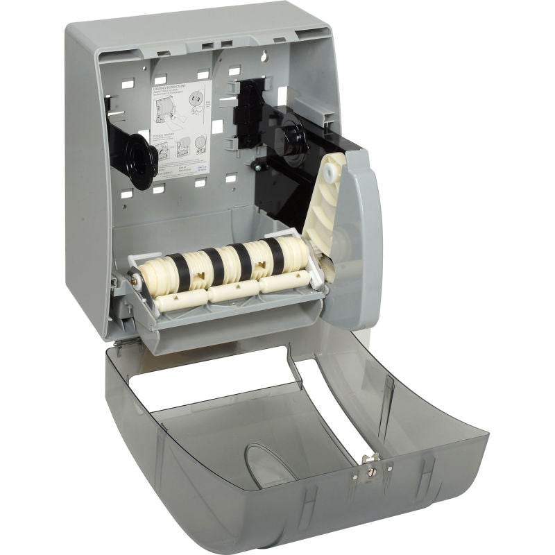 GP Georgia-Pacific Translucent Smoke Push Paddle Roll Paper Towel Dispenser - 54338