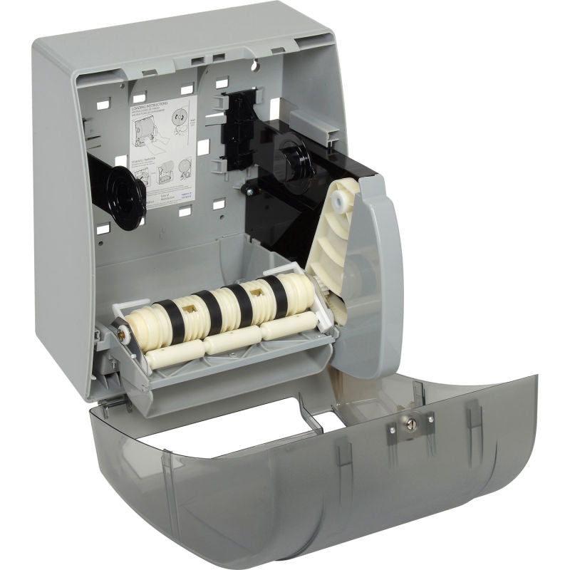 GP Georgia-Pacific Translucent Smoke Push Paddle Roll Paper Towel Dispenser - 54338