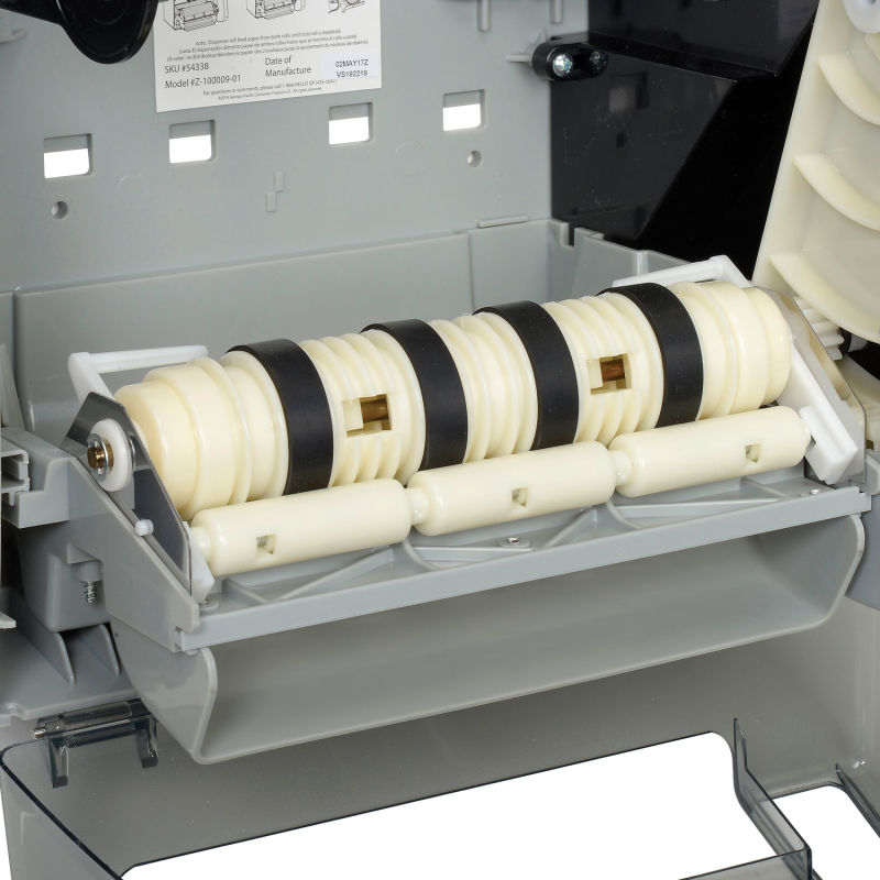 GP Georgia-Pacific Translucent Smoke Push Paddle Roll Paper Towel Dispenser - 54338