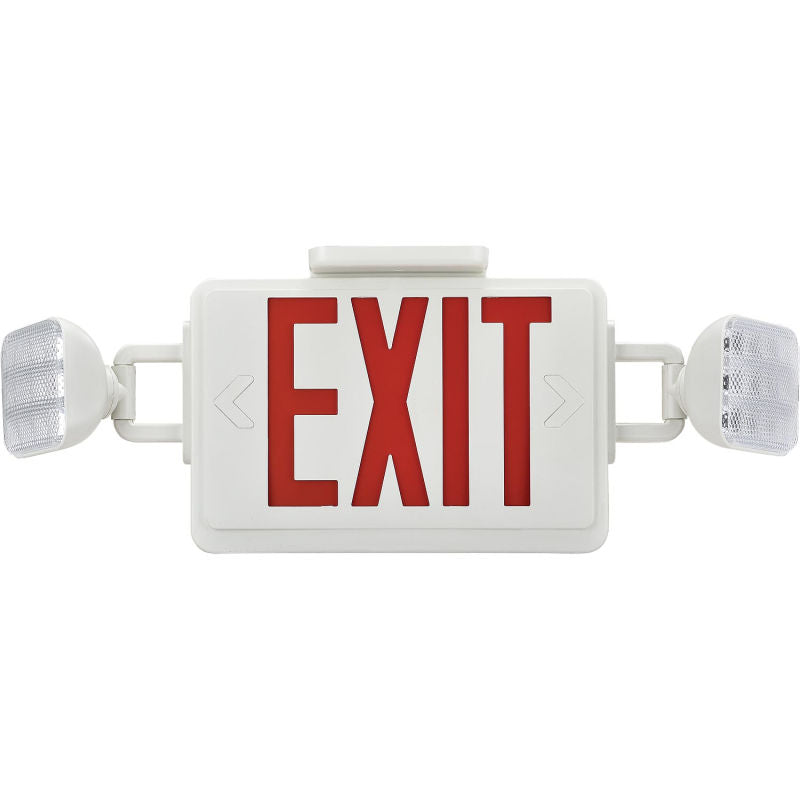 Global Industrial™ Combo LED Emergency Exit Sign, Red Letters, Ceiling & Wall Mount