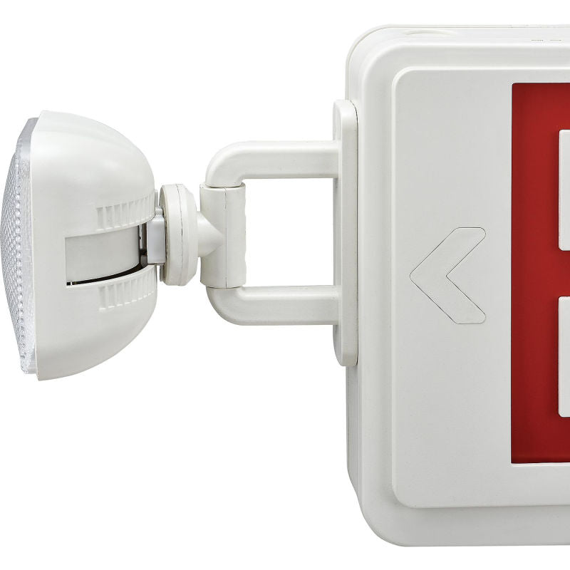 Global Industrial™ Combo LED Emergency Exit Sign, Red Letters, Ceiling & Wall Mount