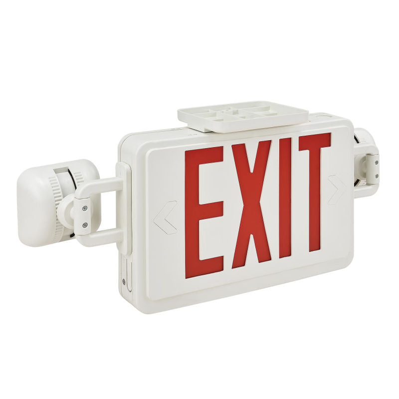 Global Industrial™ Combo LED Emergency Exit Sign, Red Letters, Ceiling & Wall Mount