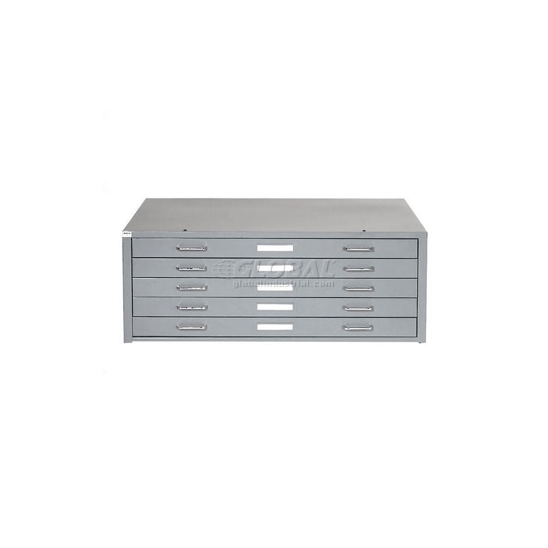 Interion® - Blueprint Flat File Cabinet – 5 Drawer - 54”W – Gray