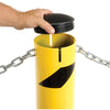 Global Industrial™ Steel Bollard Removable Plastic Cap & Chain Slot, Existing Concrete 42x5-1/2