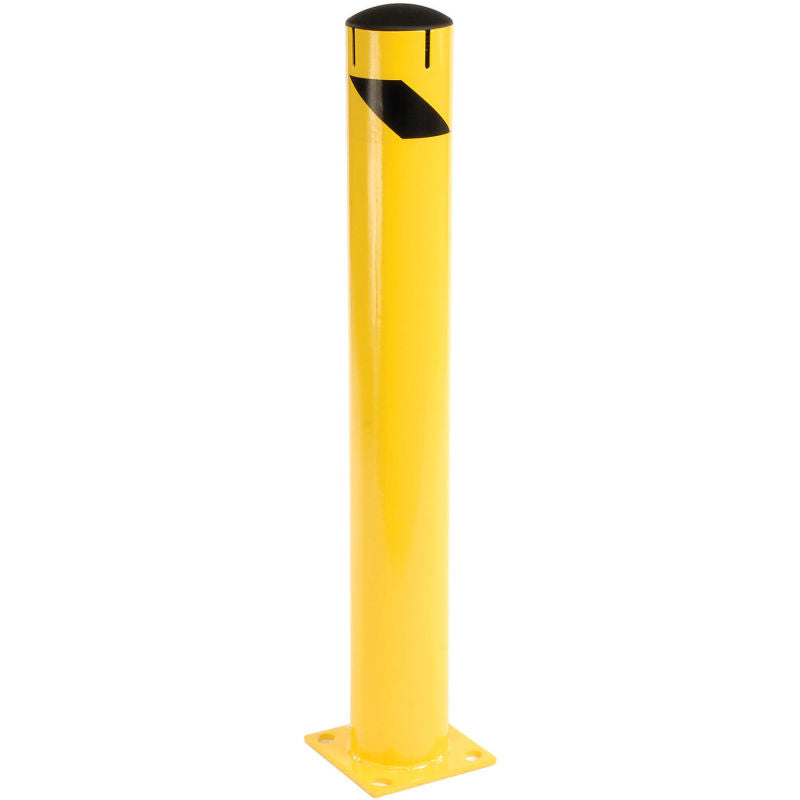 Global Industrial™ Steel Bollard Removable Plastic Cap & Chain Slot, Existing Concrete 42x5-1/2