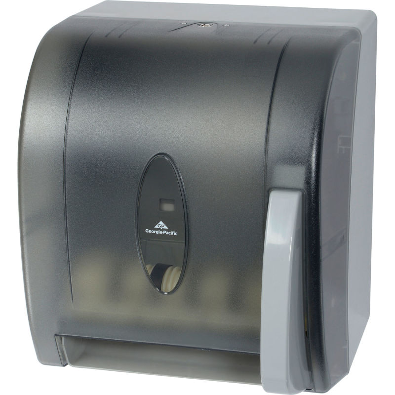 GP Georgia-Pacific Translucent Smoke Push Paddle Roll Paper Towel Dispenser - 54338